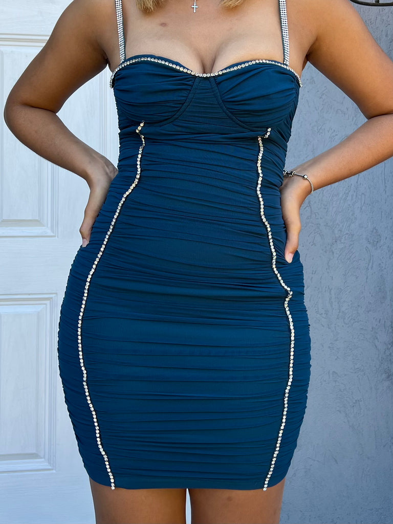 Ocean Ruched Dress